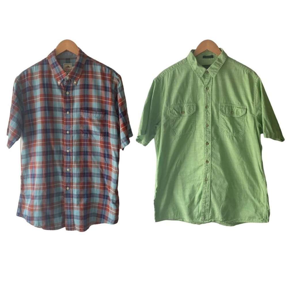 Lot of 2 Pendleton Casual Button Down Shirt Men's Size L